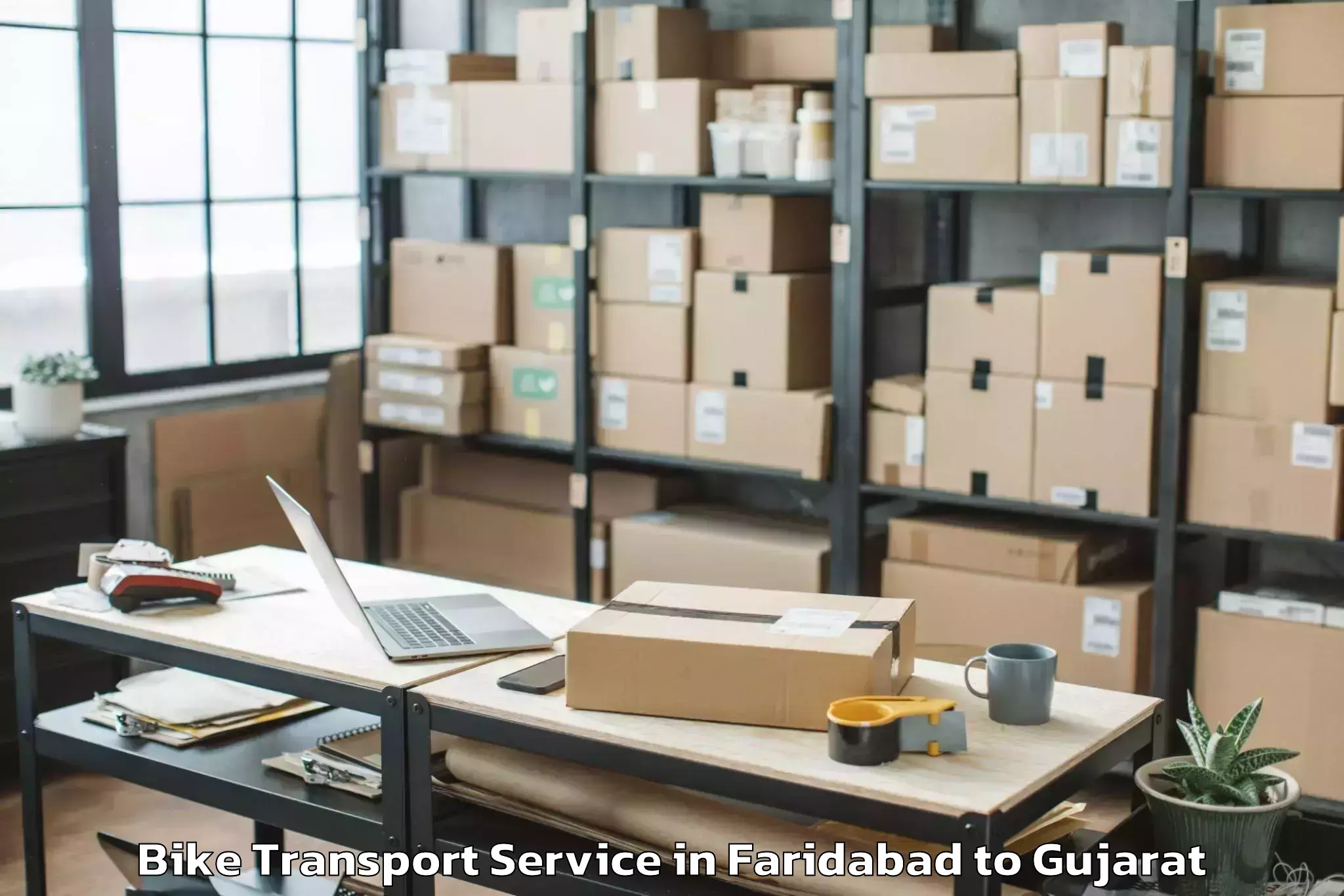 Book Faridabad to Botad Bike Transport